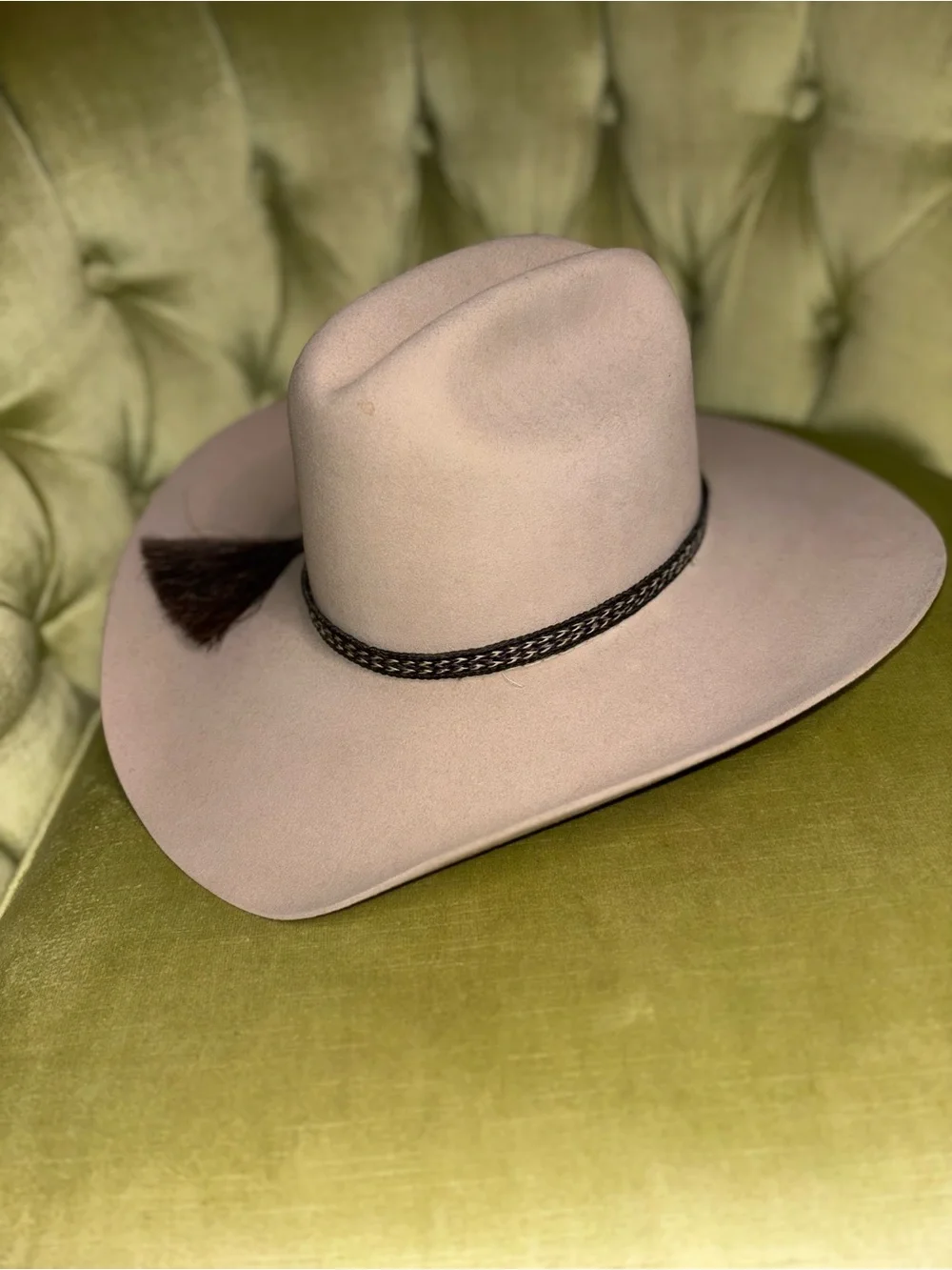 Wrangler Cowboy Western Hat, Black, Beaver, 6X Quality, Size 6 3/4 - Picture 4 of 15